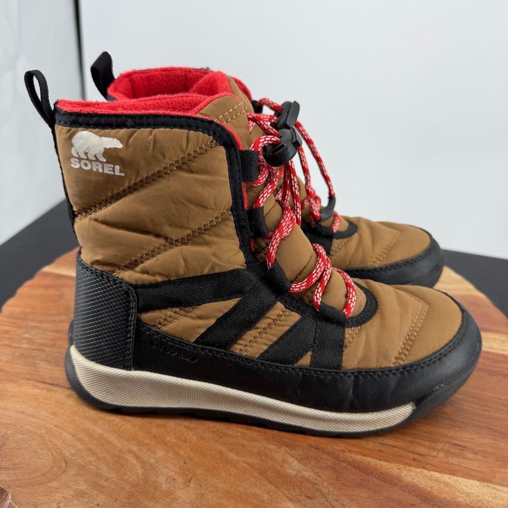 Sorel Whitney II Waterproof Insulated Boots Shoes Brown Unisex Kids Size 1 Rain
